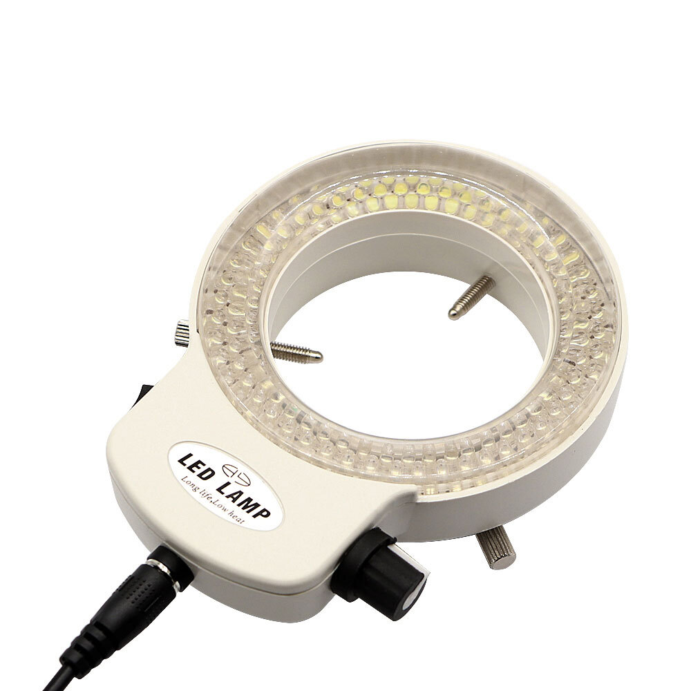 2PCS USA 144 LED Bulb Microscope Ring Light Illuminator Lamp US Plug White