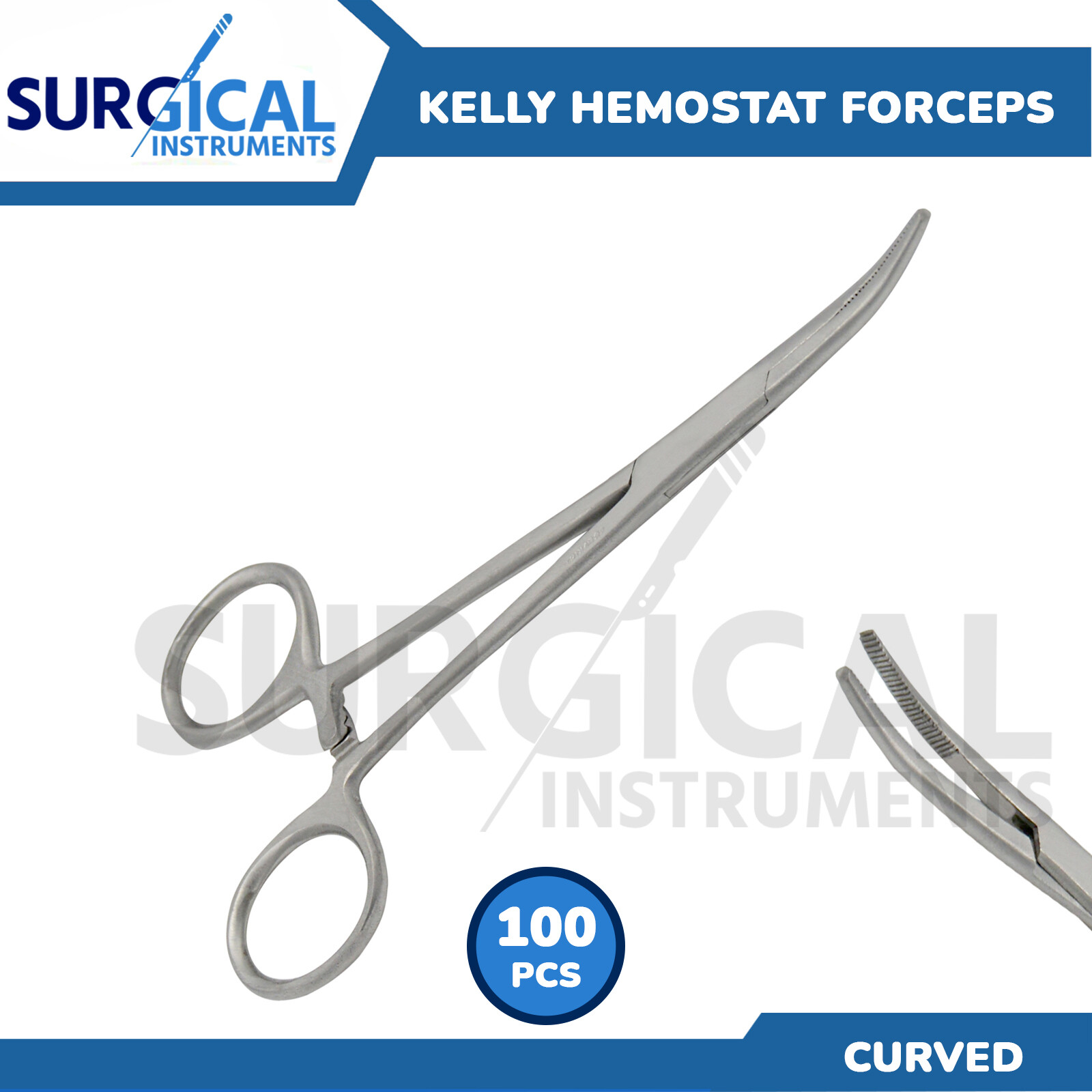 100 Kelly Hemostat Forceps Curved Surgical & Veterinary Economy 6.25” German GR
