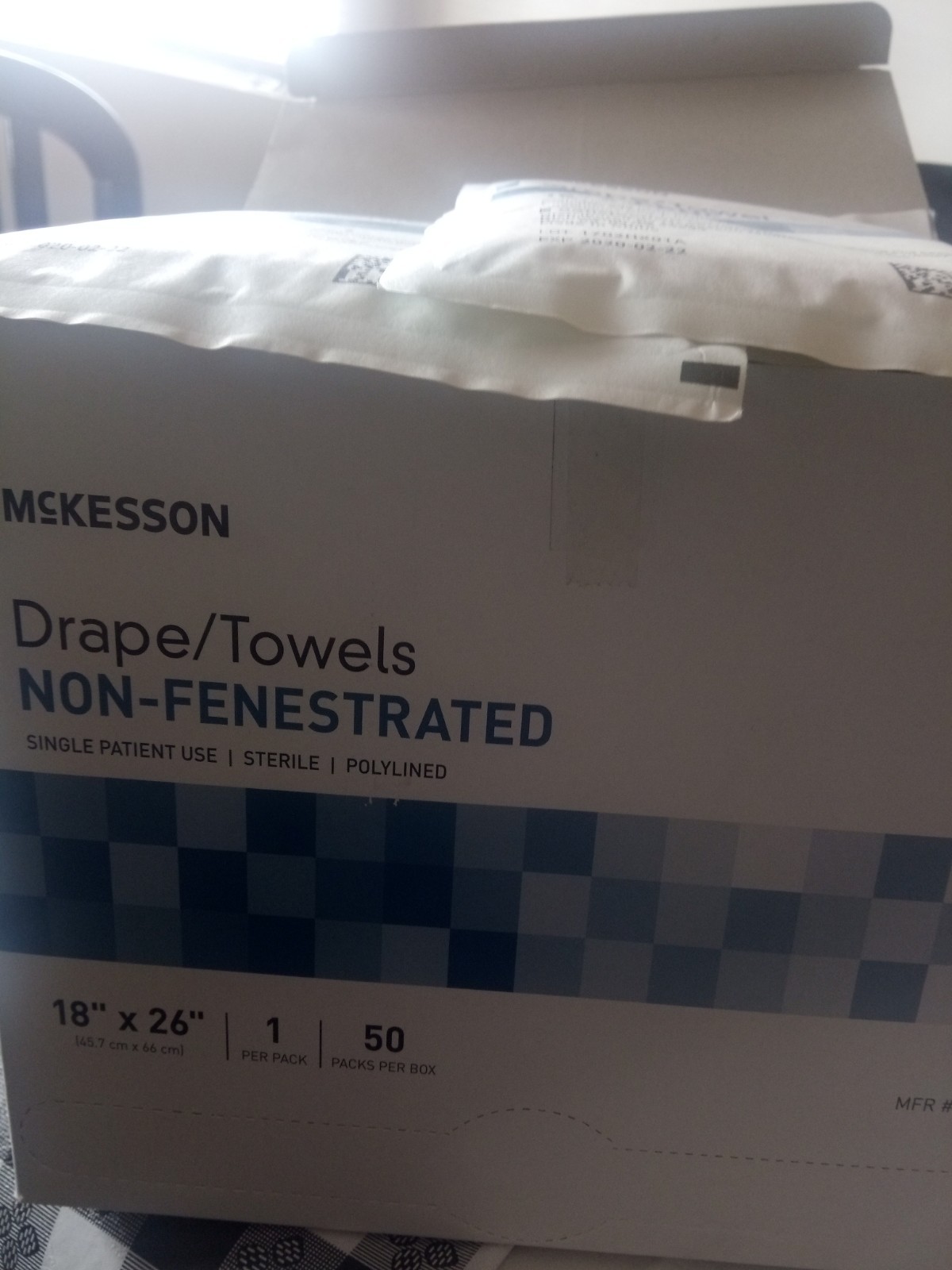 50 Packs McKesson 18″ x 26″ Sterile Drape /Towels NON-FENESTRATED