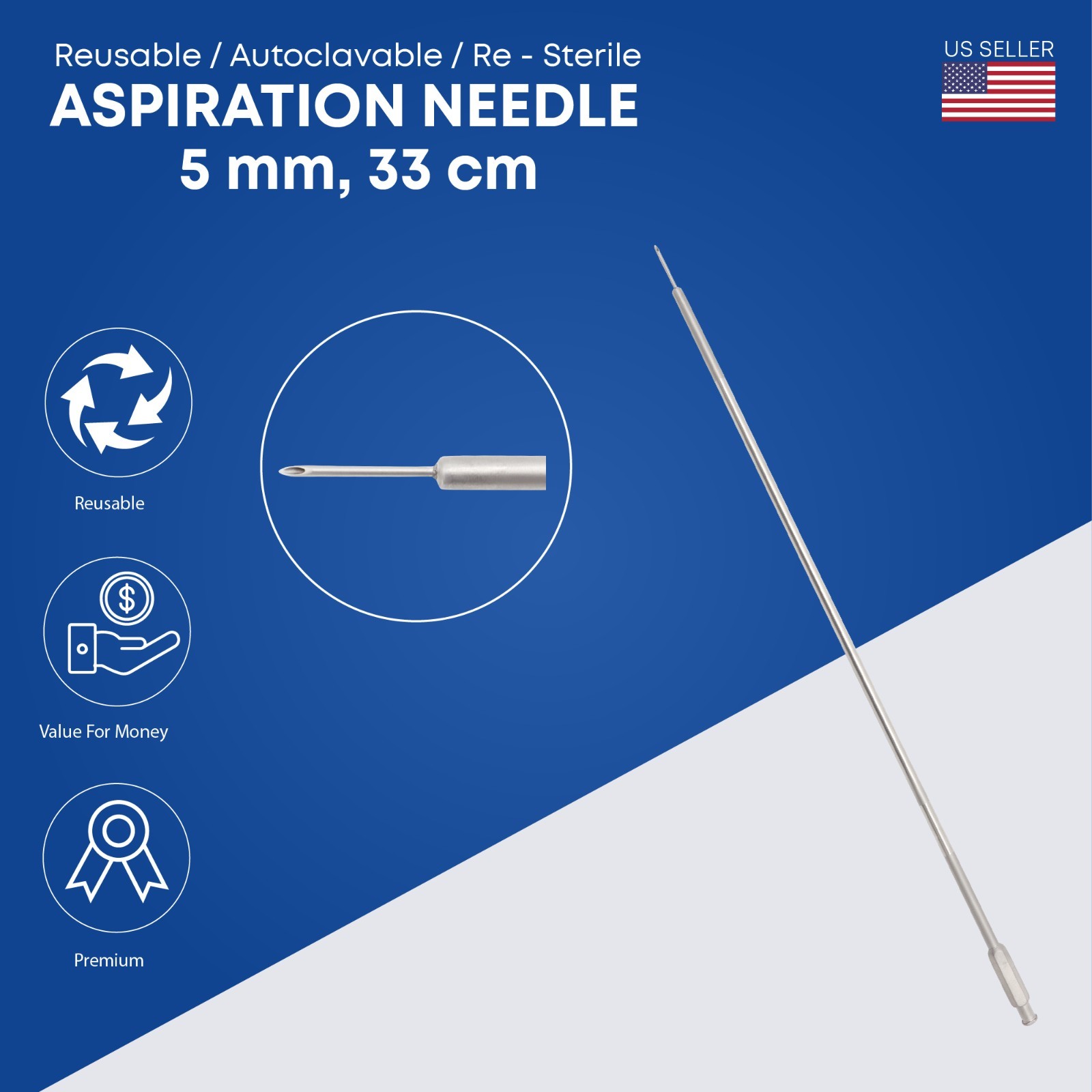 Laparoscopic Aspiration Needle 5 mm Endoscopy Surgical Instruments