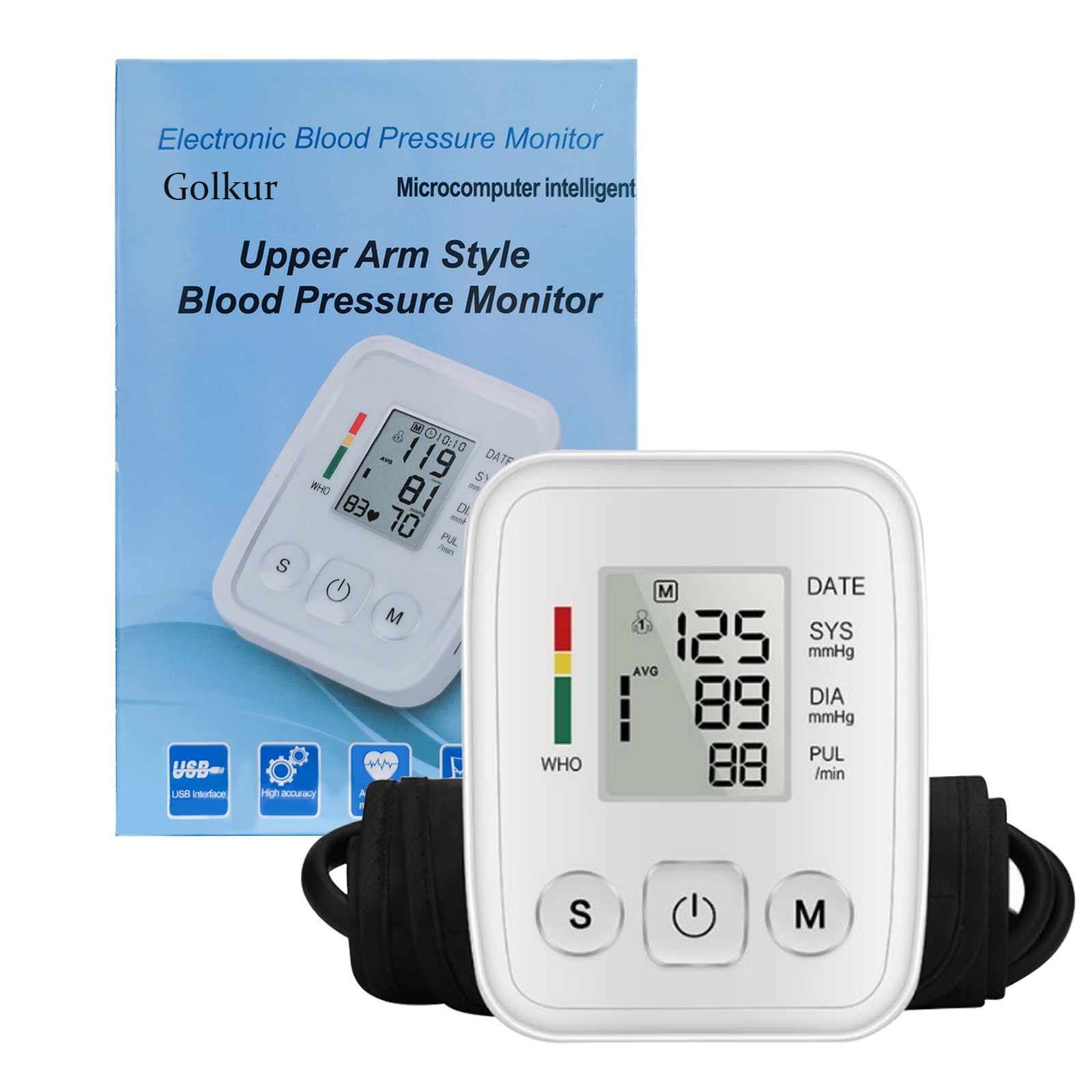 Automatic Arm Blood Pressure Monitor BP Cuff Gauge Heart Rate Machine Tester