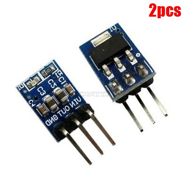2Pcs Dc 5V To 3.3V Step-Down Power Supply Module AMS1117-3.3 800Ma Ldo Ic New pz