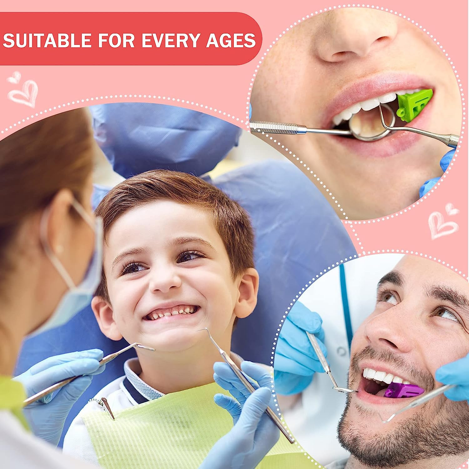 Mouth Props Dental Silicone Bite Blocks, Dental Blocks Multi Size Dental Mouth O
