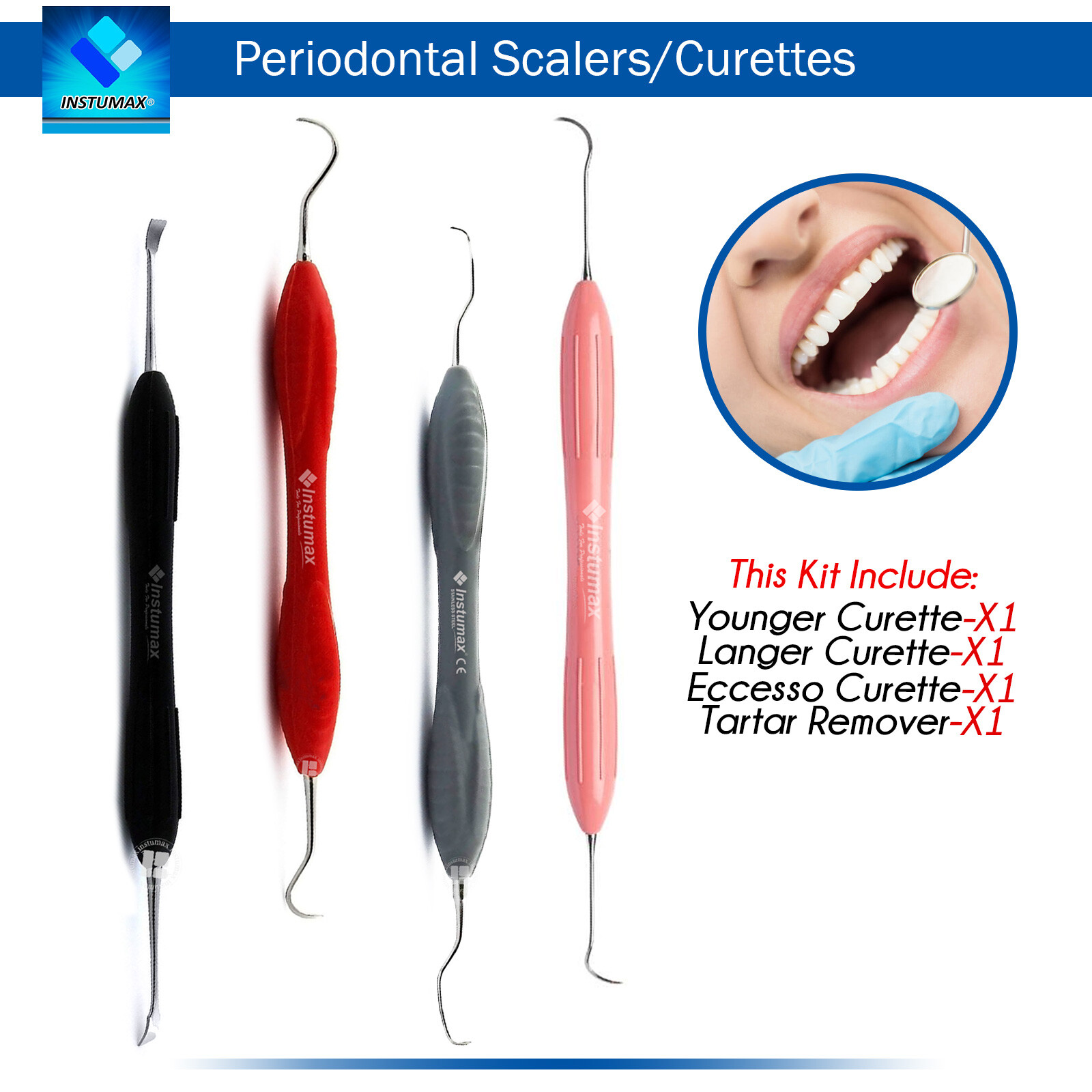 Periodontal Scalers/Curettes Silicone Handle Younger Curette Langer Curette