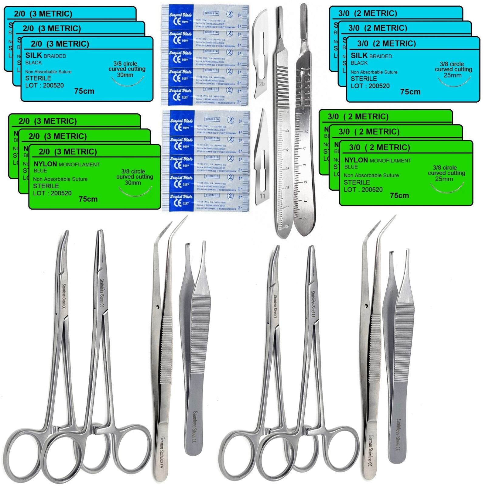 Surgical Suture Kit – Military Survival IFAK Bug Out Bag – First Aid Sutures