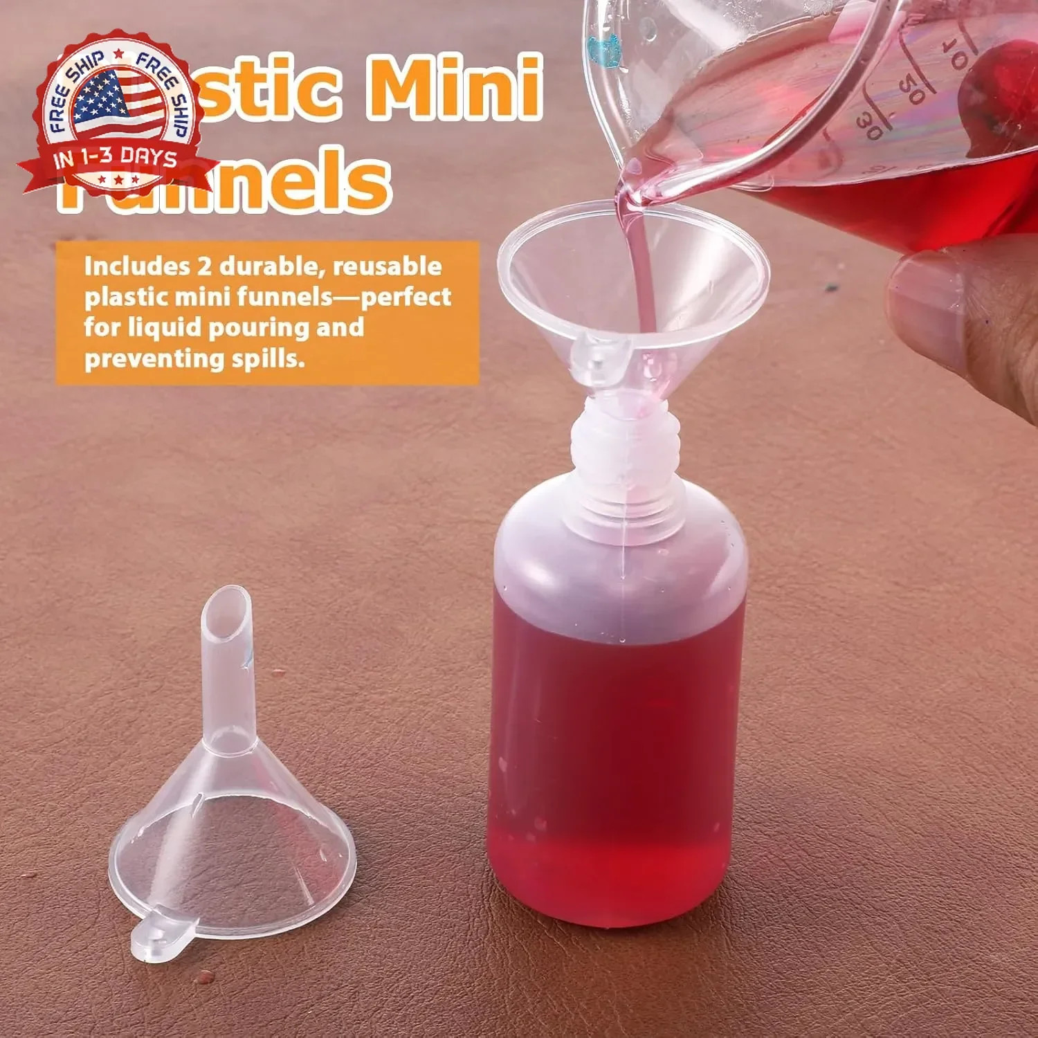 4Pcs Precision Tip Applicator Bottle with 2 Funnel Multicolor Lids, 30ML/1 OZ Ne