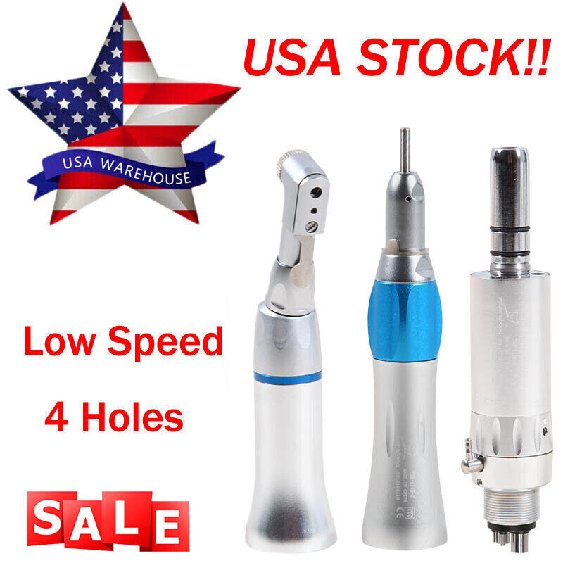 NSK Style Dental Low Speed Handpiece Contra Angle Straight Air Motor 4Hole2 Hole