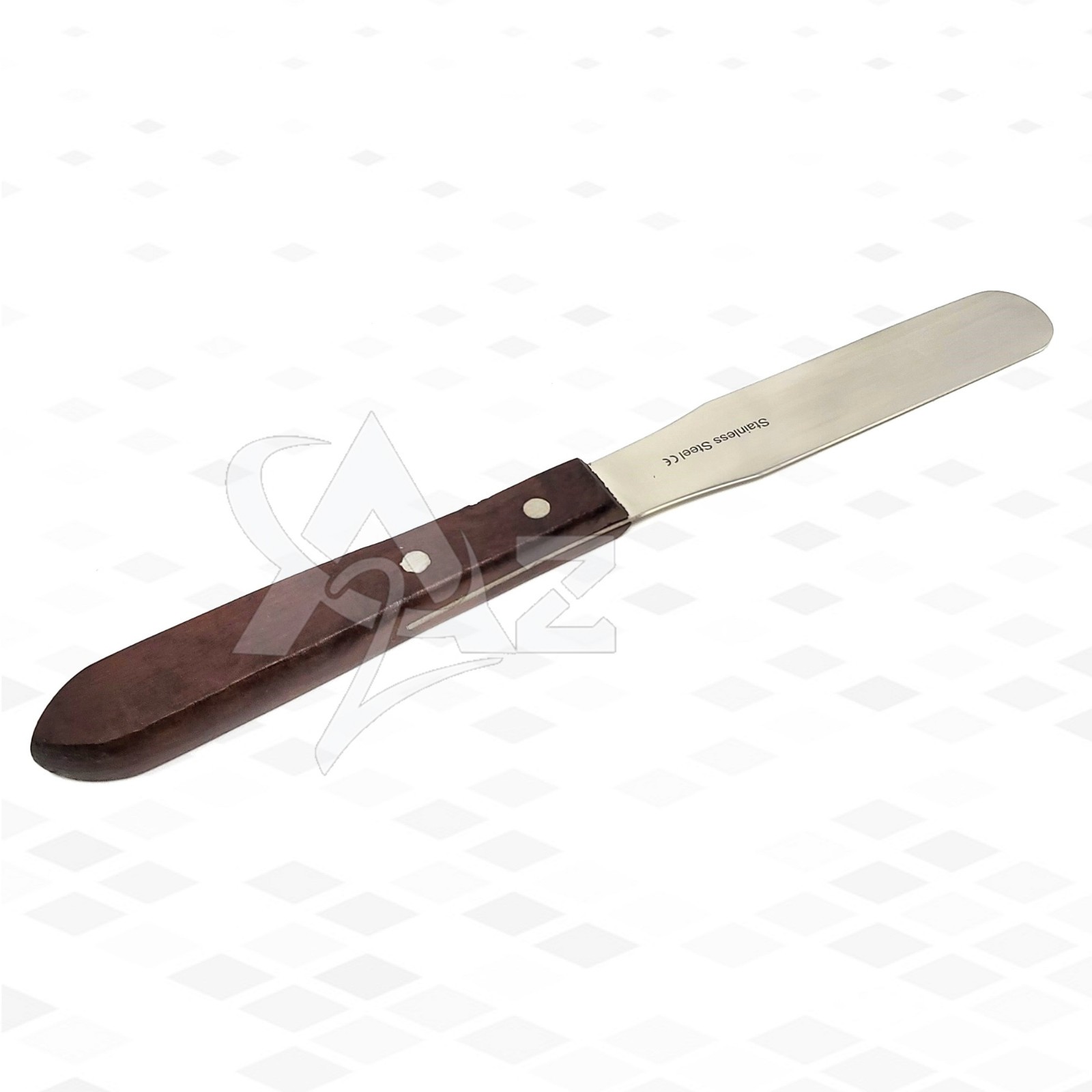 Stainless Steel Lab Spatula with Wooden Handle, 4″ Blade, 8″ Total Length