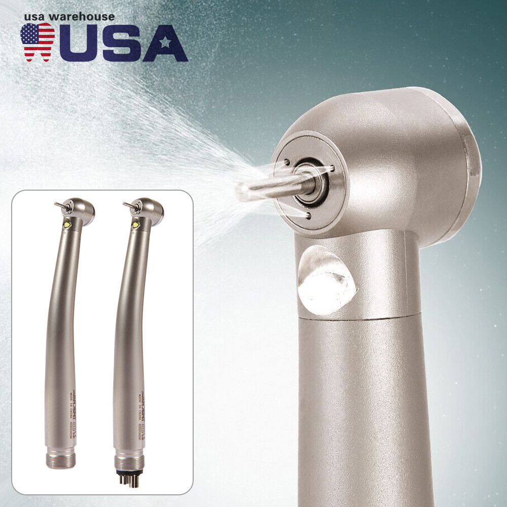 Dental High Speed E generator LED Handpiece Air Turbine Steel Bearings 2 4 Hole