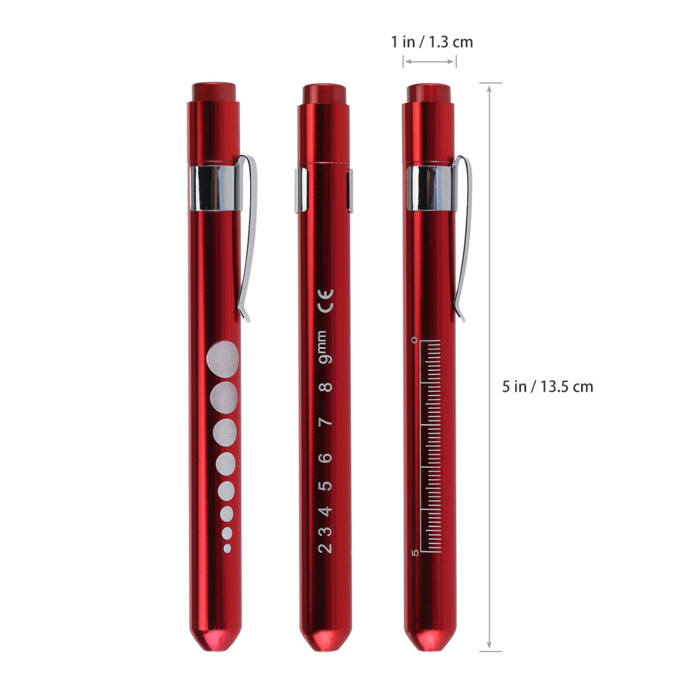 PIXNOR 3pc LED Reusable LED with Warm White Light Pupil Gauge -Random