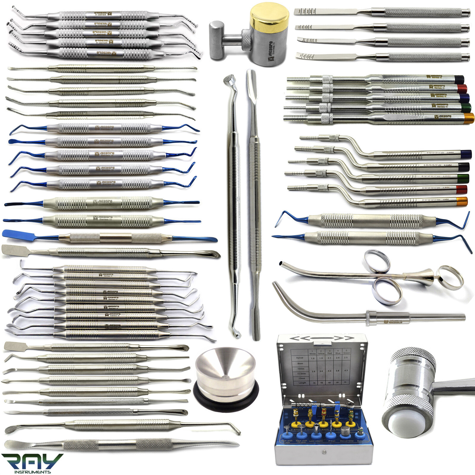 All in 1 Sinus Lift Instruments Elevators Chisels Dental Implant Graft Surgery