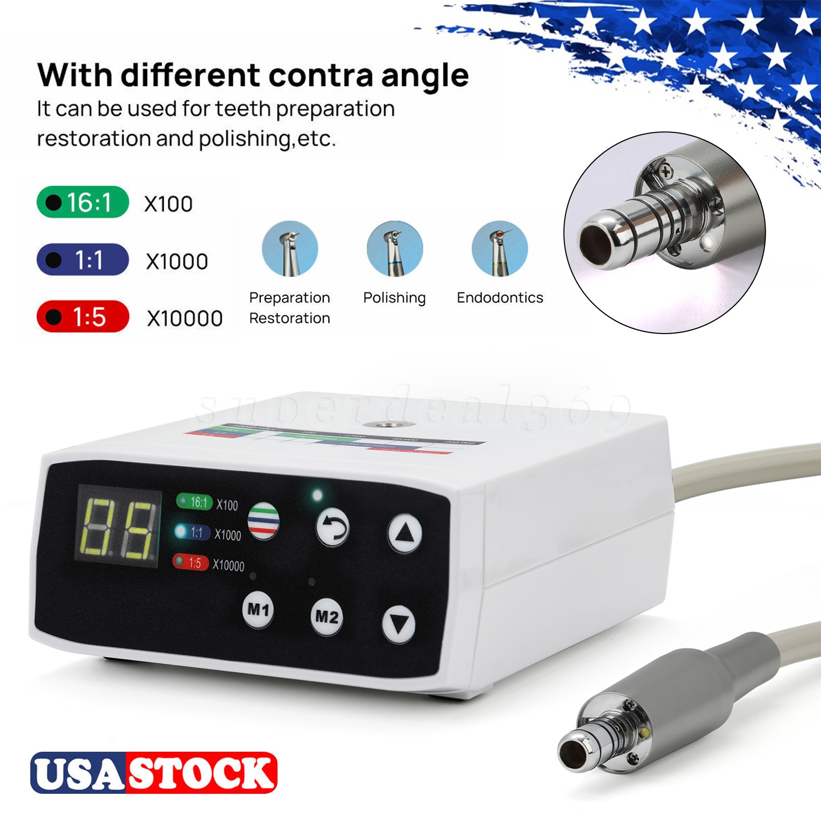 Dental Brushless LED Electric Micro Motor Fit NSK E-Type 1:1/16:1/1:5 Handpiece