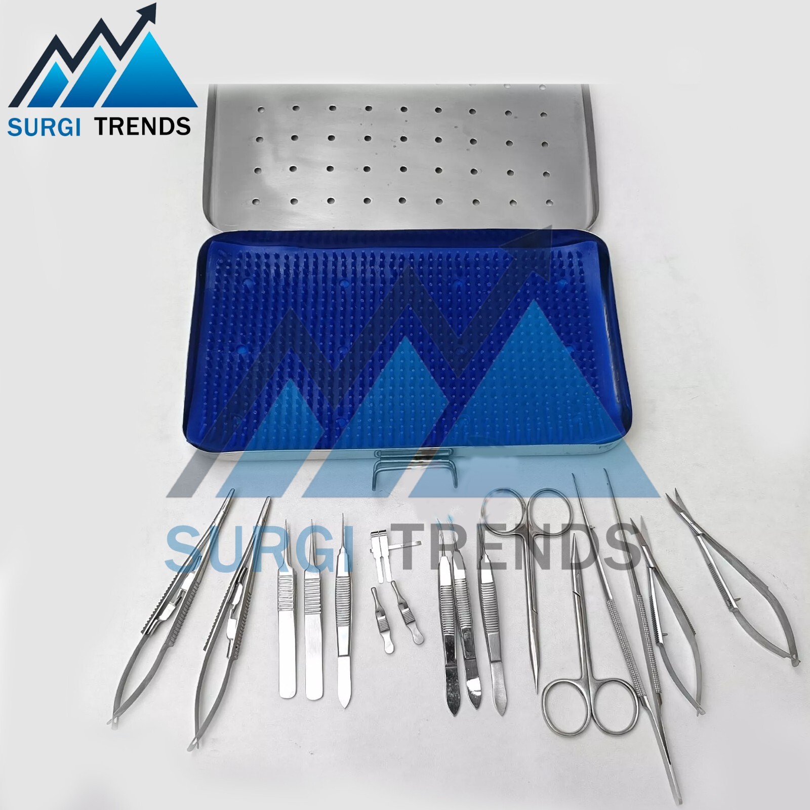 Micro Hand Surgery Instruments Kit Microvascular Clamp Surgical Suture Kit 17Pcs