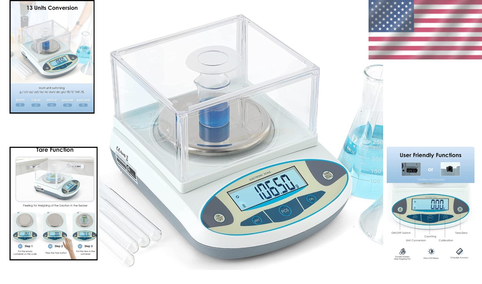3000g Digital Analytical Balance – 0.01g Accuracy