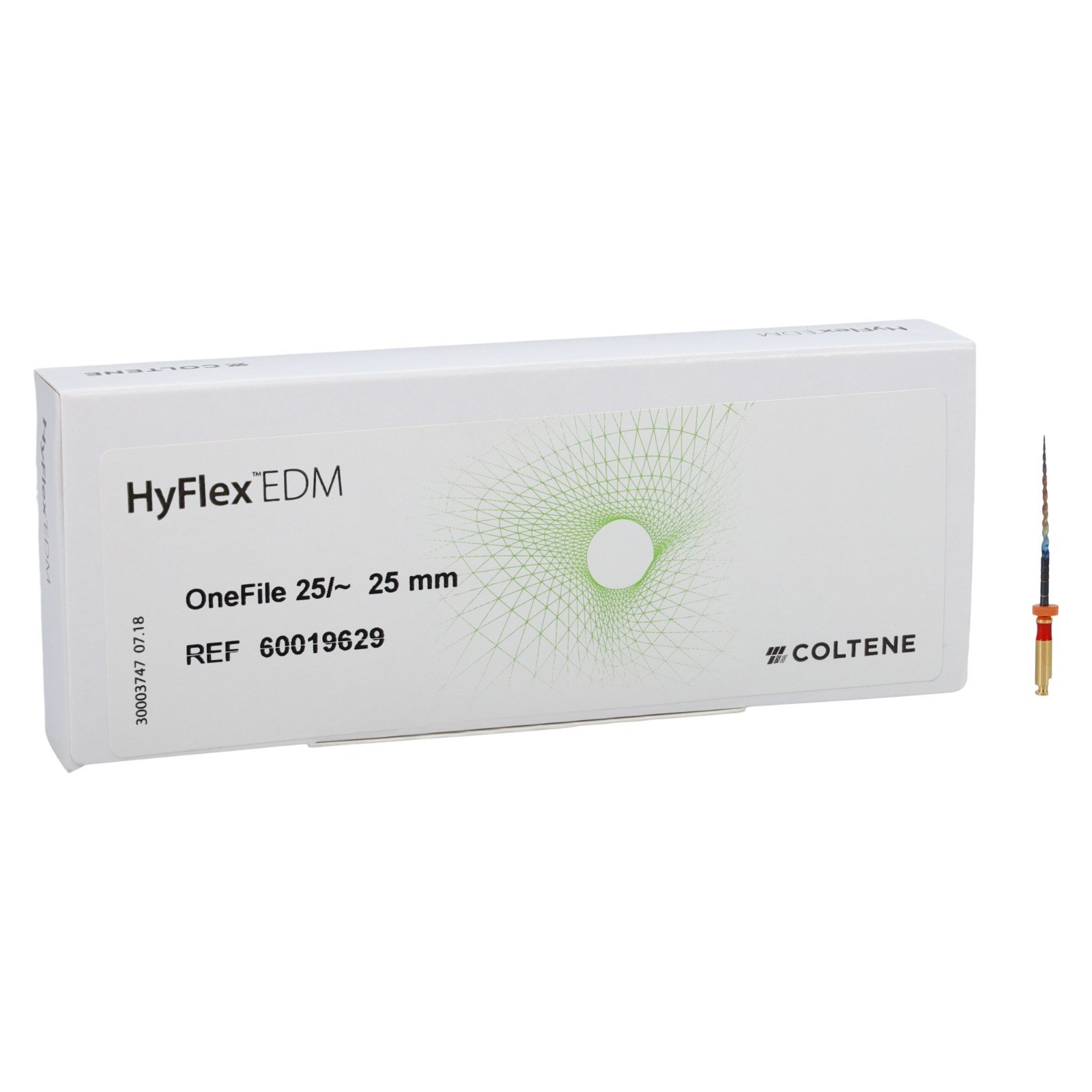 Hyflex EDM Rotary File 25mm Size 25 Nickel Titanium 0.08 3/Pk