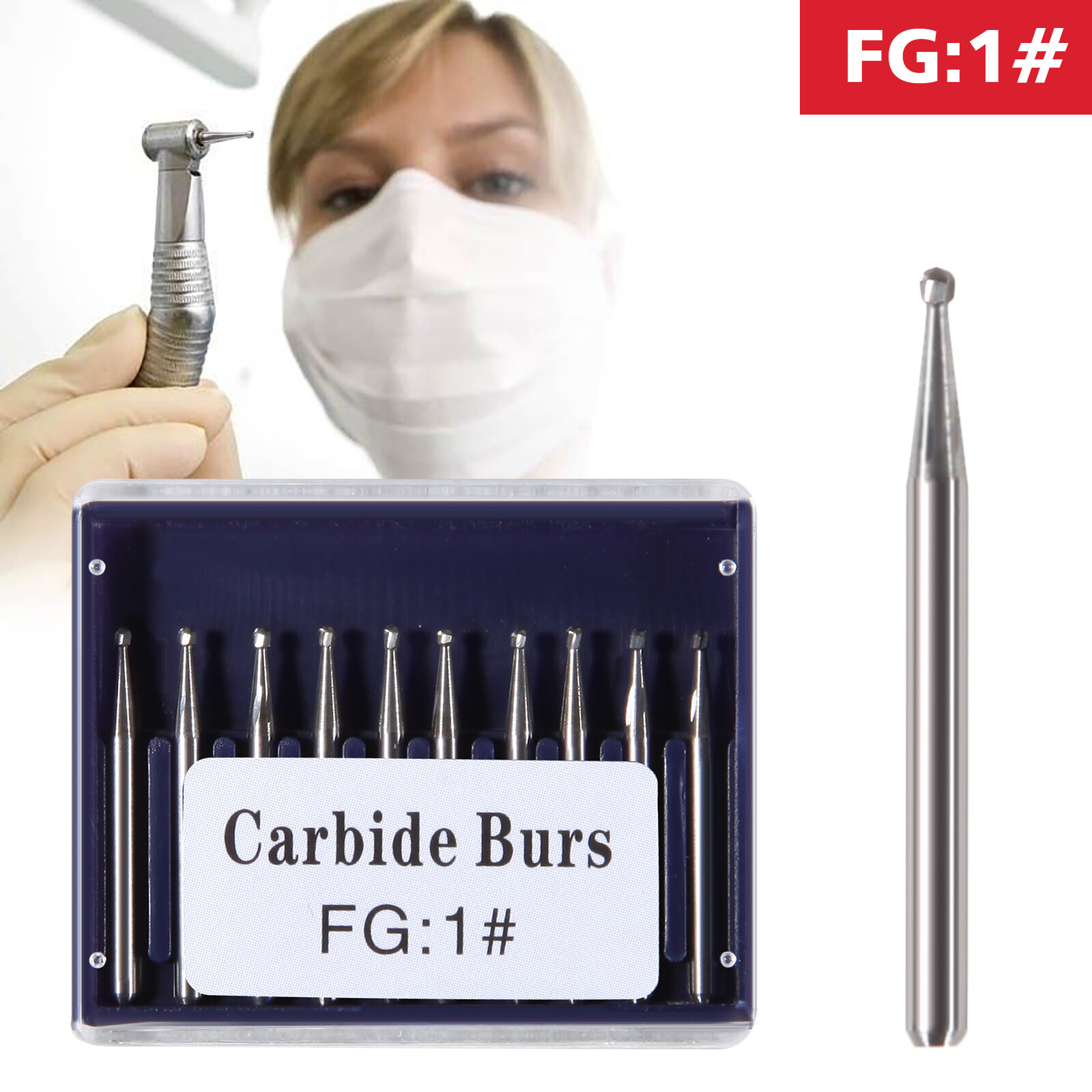 10pc/1pack Fresas de acero de carburo tungsteno FG redondas Drill Alta velocidad