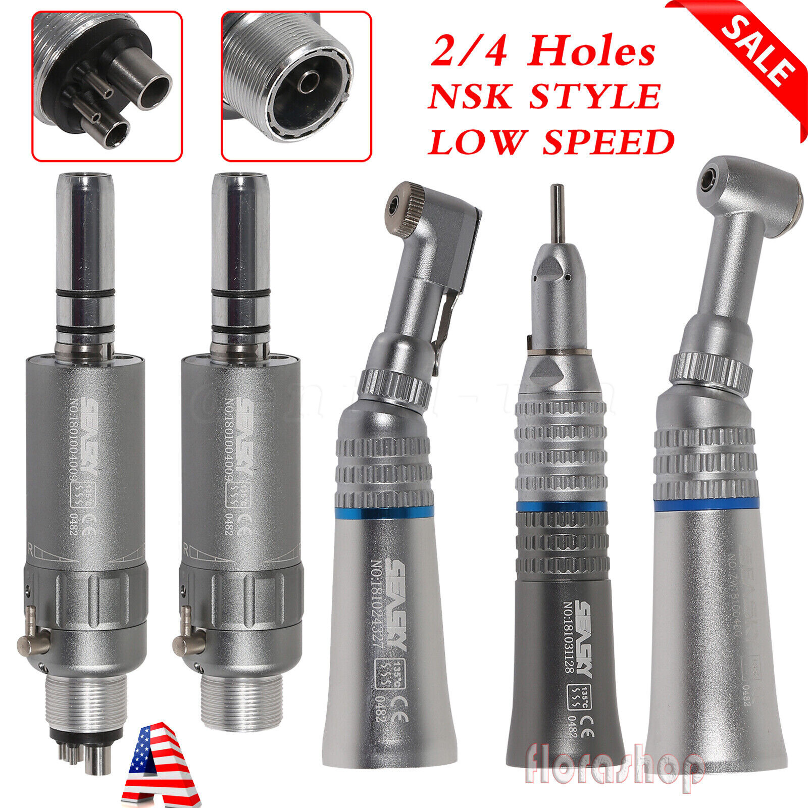 NSK Style Dental Slow Low Speed Handpiece Straight Contra Angle Air Motor 2/4H Y