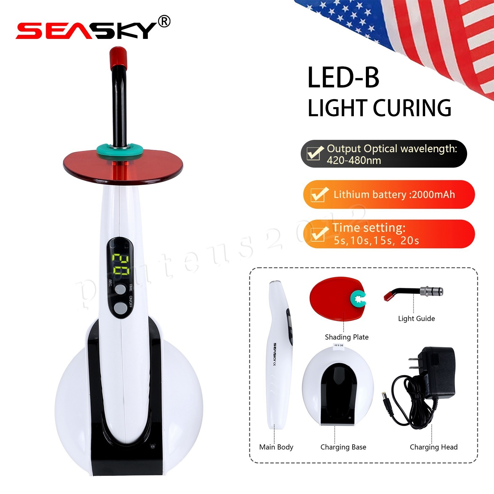 Dental LED Luz de Curado Lampara 1400mW fit LED-B SEASKY WOODPEX NEW