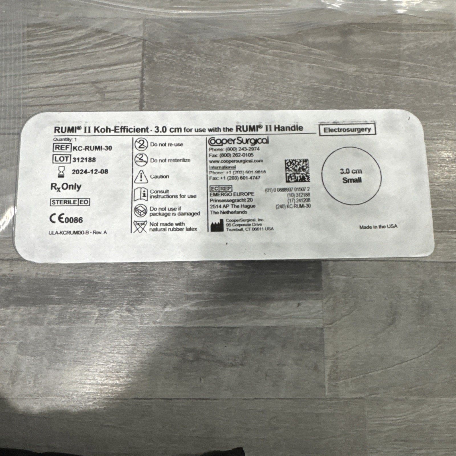 Cooper Surgical RUMI-3.0 Rumi II Handle Koh-Efficient Electrosurgery Lot Of 5