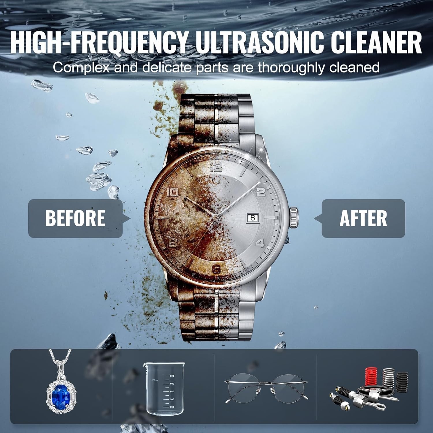 15L Sonic Cleaner, 360W Digital Ultrasonic Cleaning Machine with Upgraded Deg…