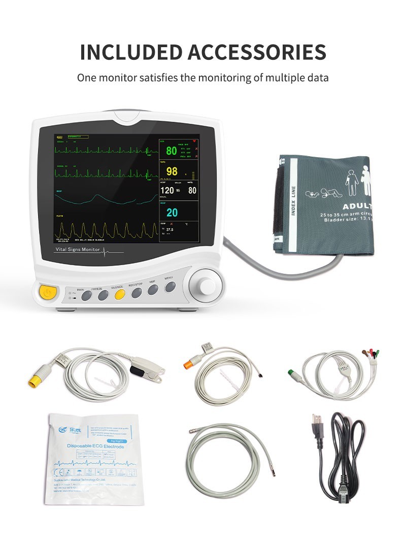 ETCO2 Patient monitor Vital Signs Capnograph CO2 Cardiac ECG NIBP SPO2 RESP TEMP