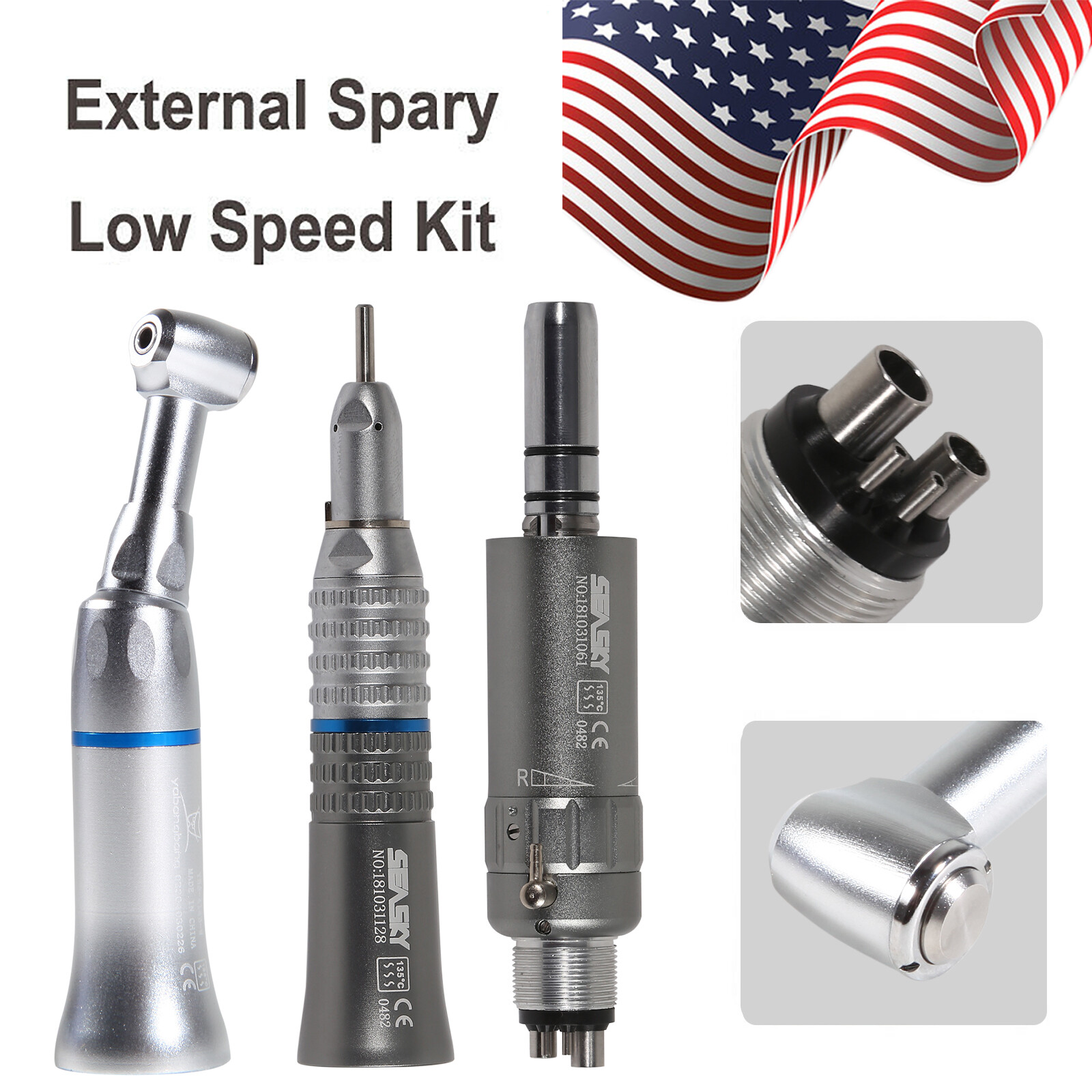 Low Speed E-type 4Hole Contr angle Air Motor Nosecone Fit NSK YAD4 Dental