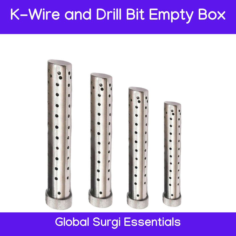 Orthopedic K-Wire & Drill Bit Container –12-inch Kirschner Pin Sterilization Box