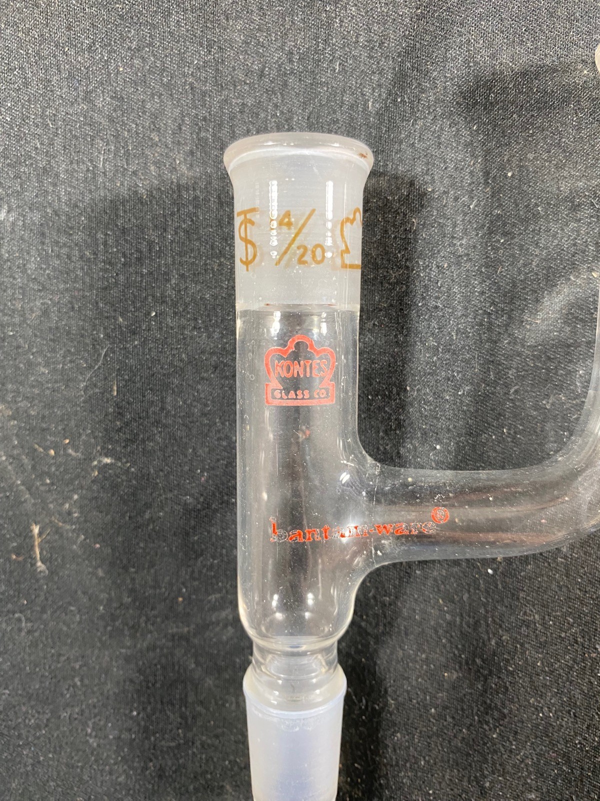 KIMBLE KONTES Glass 14/20 10/18 Thermometer Joint Claisen Distillation Adapter