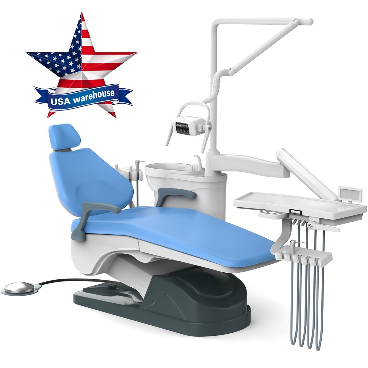 Dental Unit Chair Computer Controlled Hard Leather DC Motor&Stool TJ2688-A1 110V