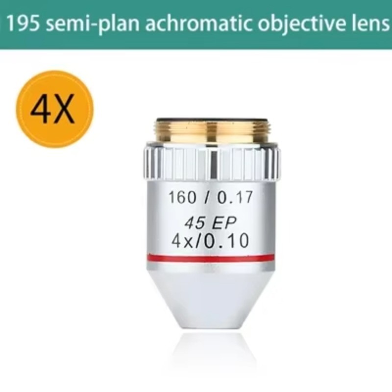 Semi-plan Achromatic Objective Lens 195 4X/10X/20X/40X/60X/100X 160/0.17 45EP