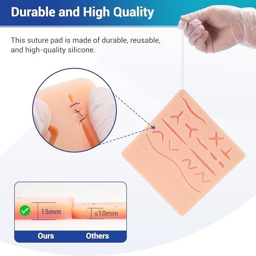 Suture Practice Kit for Medical Students – 32 Piece Set with Extra Large Pad & T