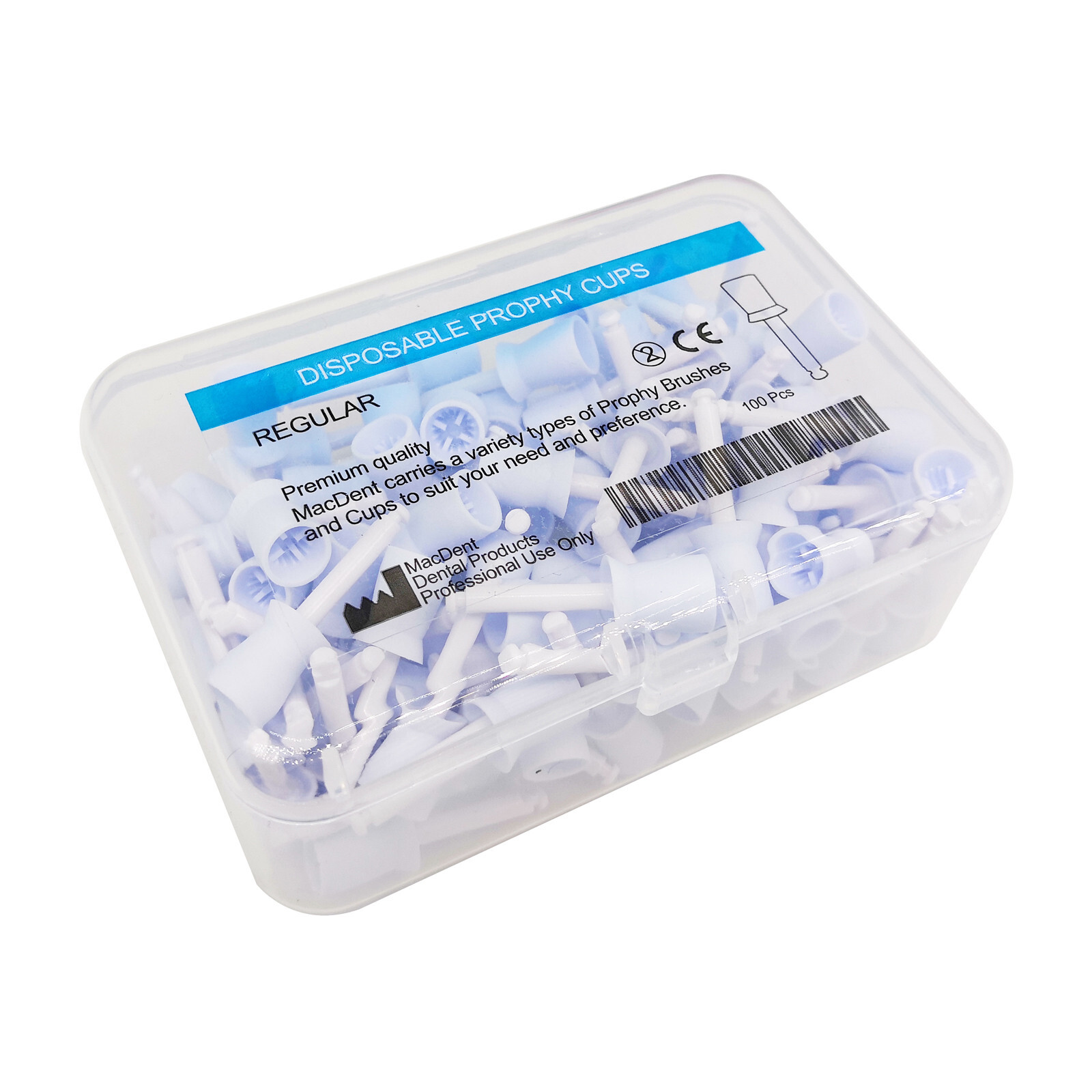 100 Pcs Dental Prophy Paste Cup Latch Type Polishing Polisher Rubber Brush Bowl