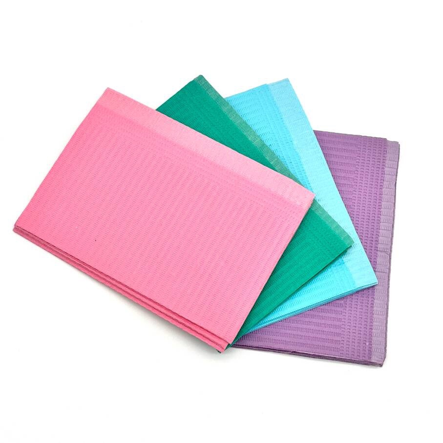 3 PLY Paper/ 1PLY-POLY Disposable Dental Bibs Medical Towels 125 Pcs