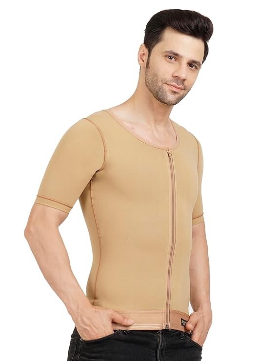 Gynecomastia Medical Compression Vest with Short Sleeve || MODERATE COMPRESSION