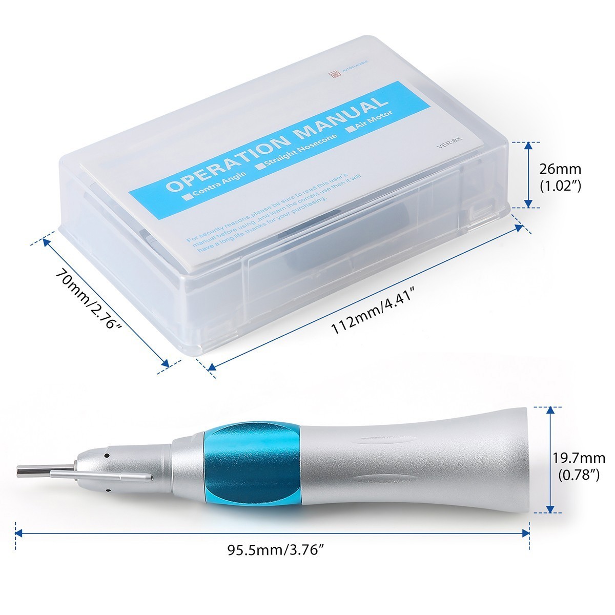 AZDENT Dental 1:1 Nose Cone Surgical Straight Handpiece External Irrigation Pipe
