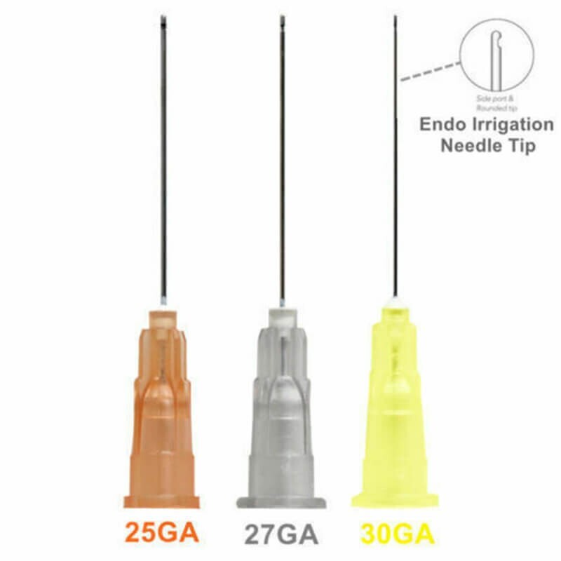 Dental Disposable Endo Irrigation Needle Syringe Tips 25G/27G/30G GA Side Vent