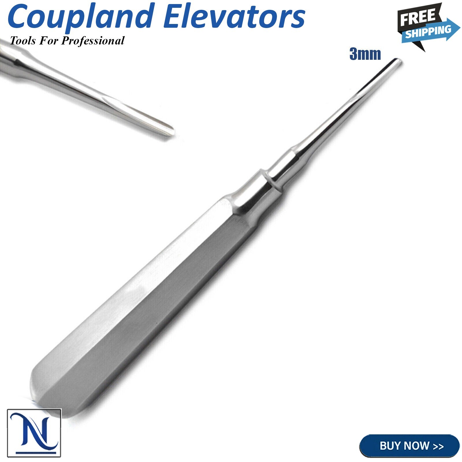 Set de 5 Elevadores Luxadores Dentales – Elevadores Quirúrgicos Rectos y Curvos