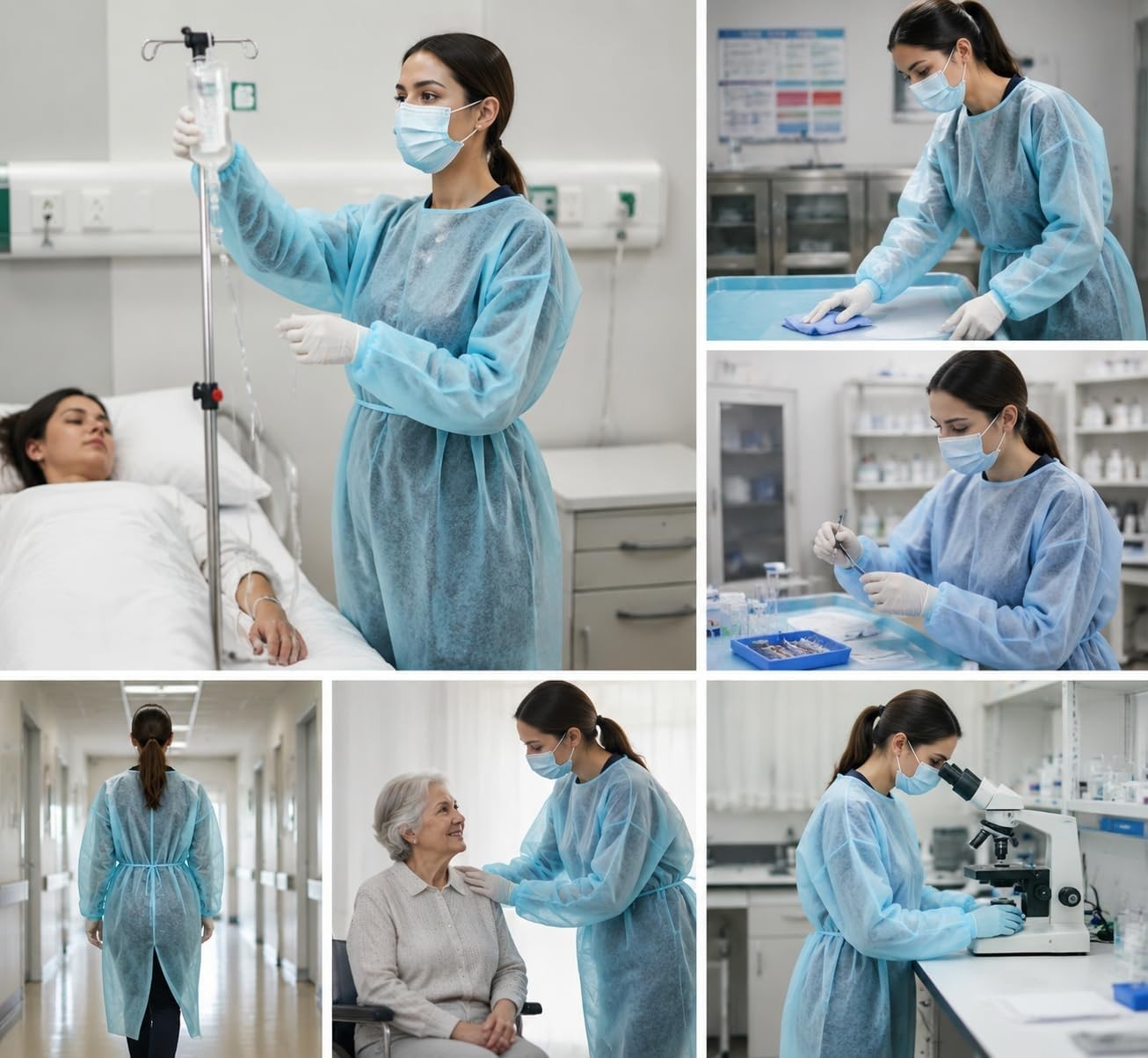 Universal Size Disposable Isolation Gowns – Comfortable Long Sleeve Protection