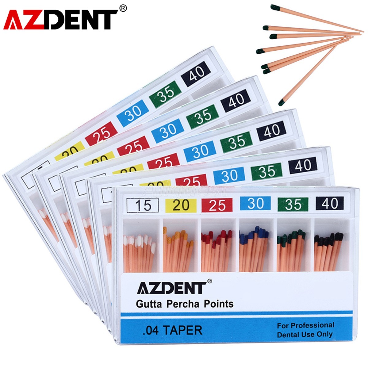5X AZDENT Dental Gutta Percha Points 0.04 Taper 15#-40# Endodontic Root Canal