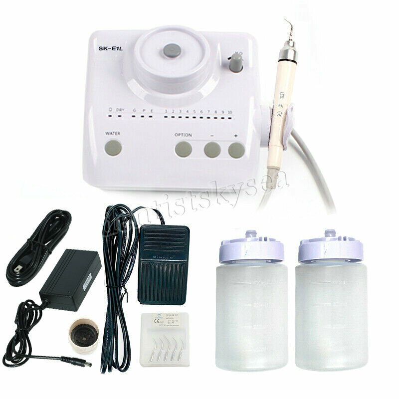 Dental Fiber Optic Ultrasonic Scaler 2*Bottles with LED Detachable Handpiece