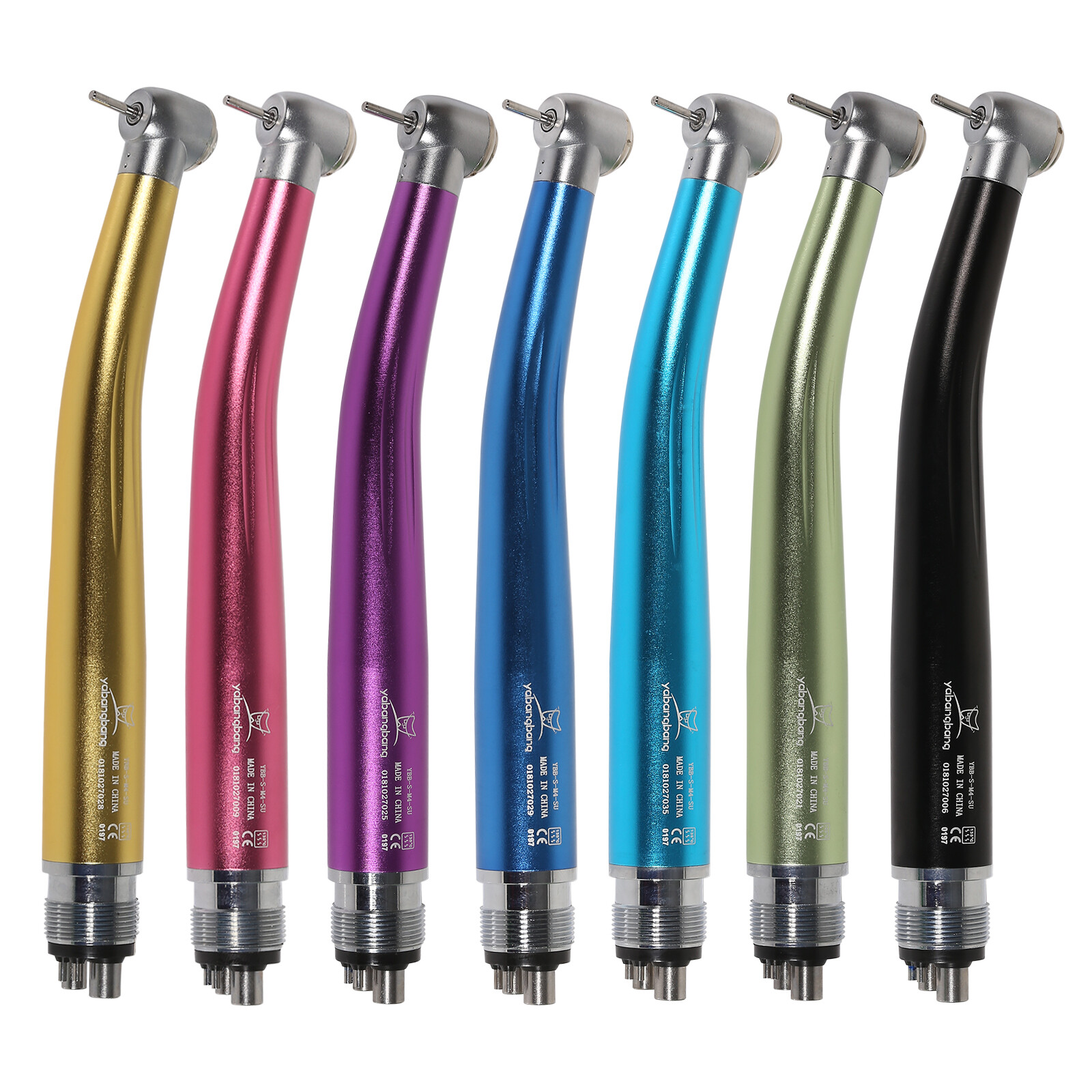 Dental High Speed Turbine Handpiece Standard Head Push Button 2/4Hole 7Colors MD