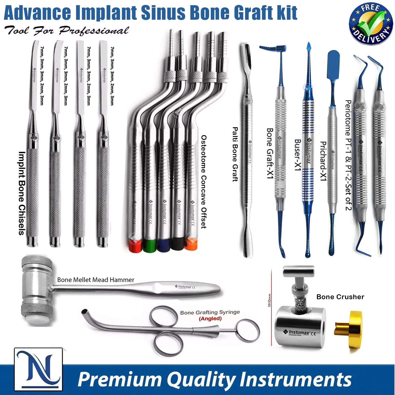 Bone Graft/Sinus Lift Oral Maxillofacial Surgery Implant Surgical Instruments CE