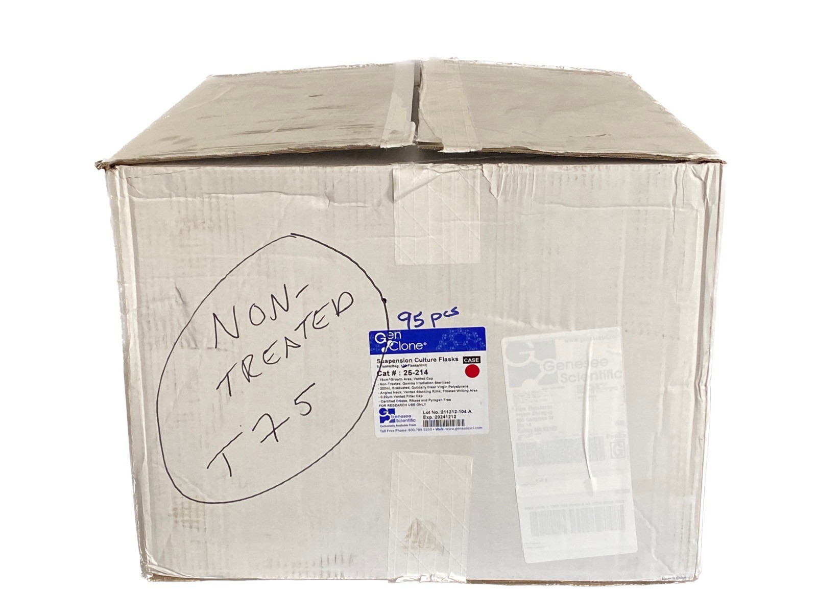 (95) GENESEE GenClone 75.0cm2 PS Cell Culture Flasks w/Vented Cap 25-214