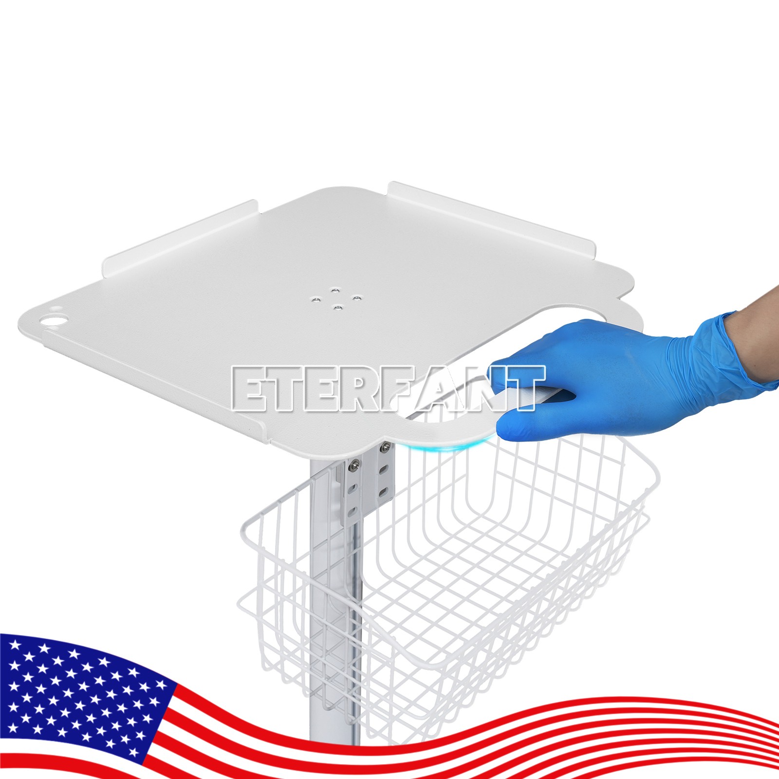 Dental Medical Mobile Folding Chair Air Turbine Set Blue/Rolling Trolley Cart
