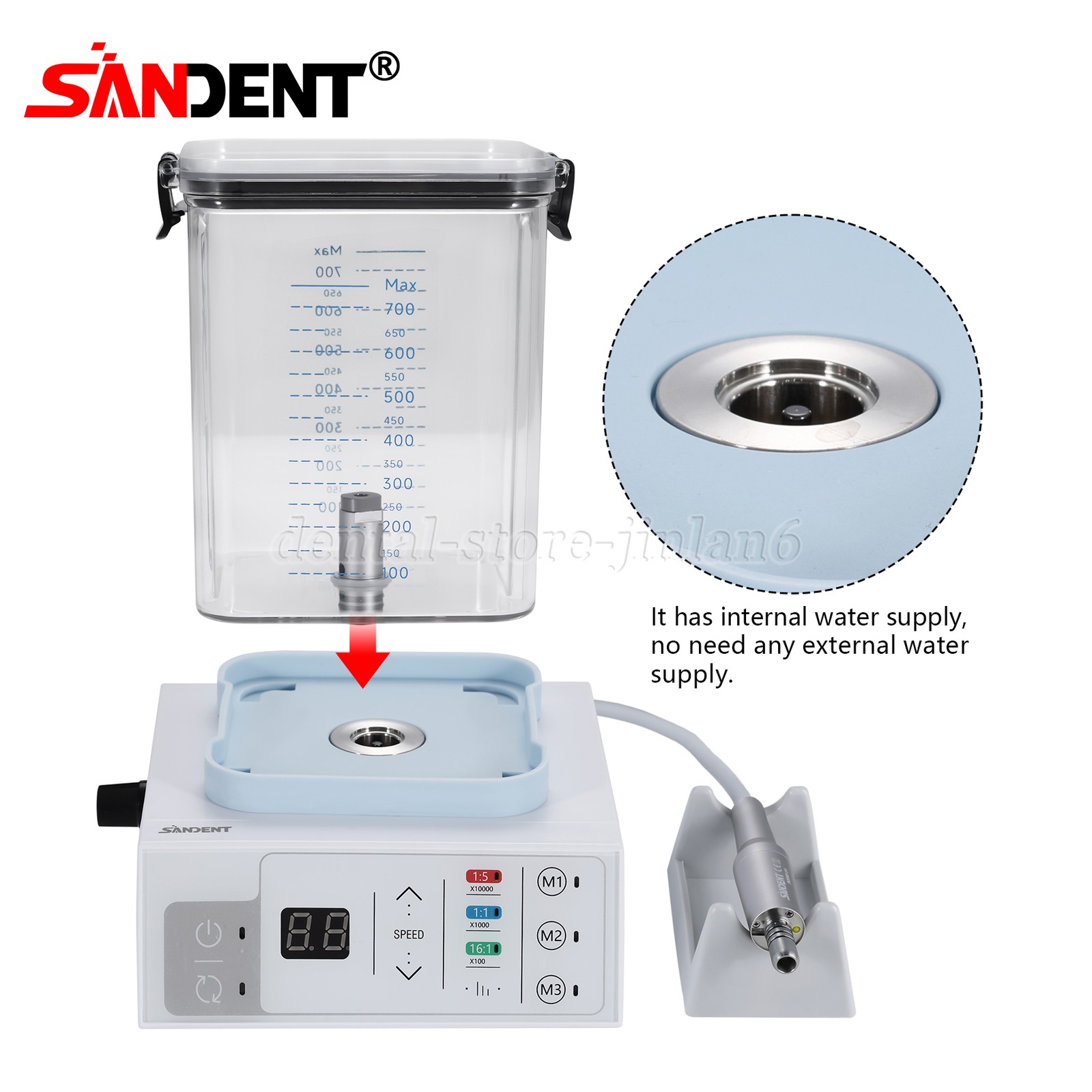 NSK Style Dental Brushless LED Electric Micro Motor 1:5 Increase Handpiece USA