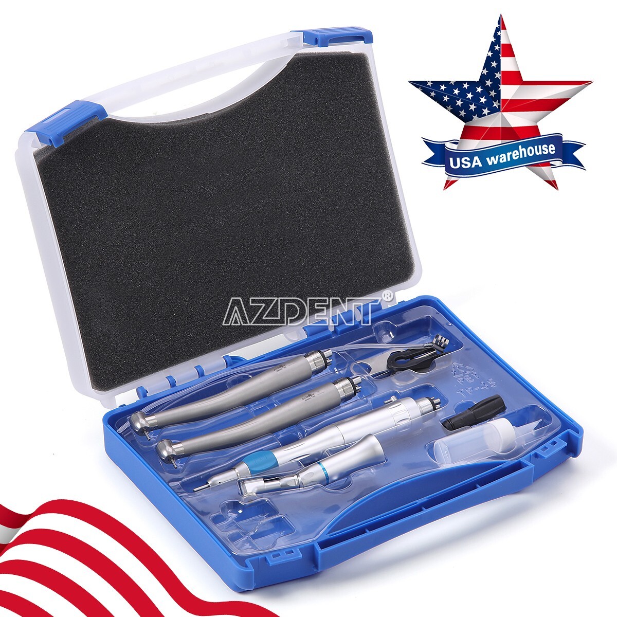 Portable Dental Delivery Unit Cart Air Compressor Scaler Curing Light+Handpiece