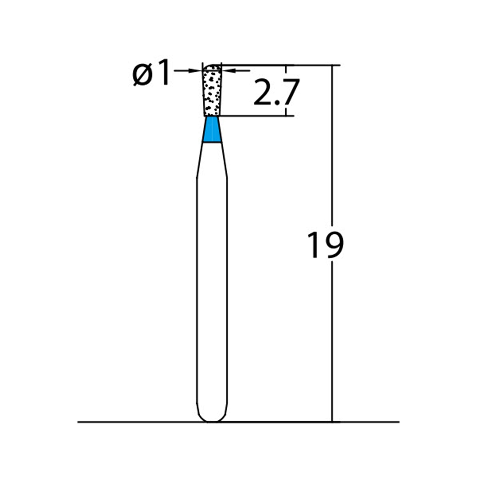 Pear 1 mm Dia Medium Grit Diamond Bur 5/Pack [1840-237.10M1]