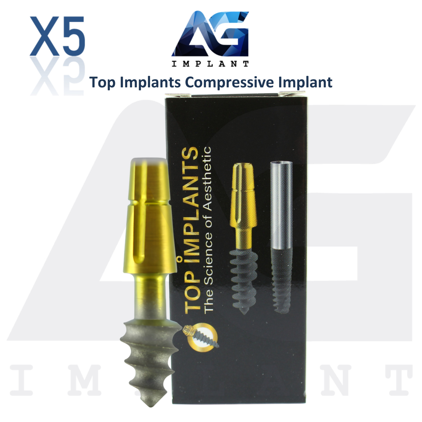 5 Titanium Compressive Monoblock Dental Fixtures SLA Surface One Piece Dentist
