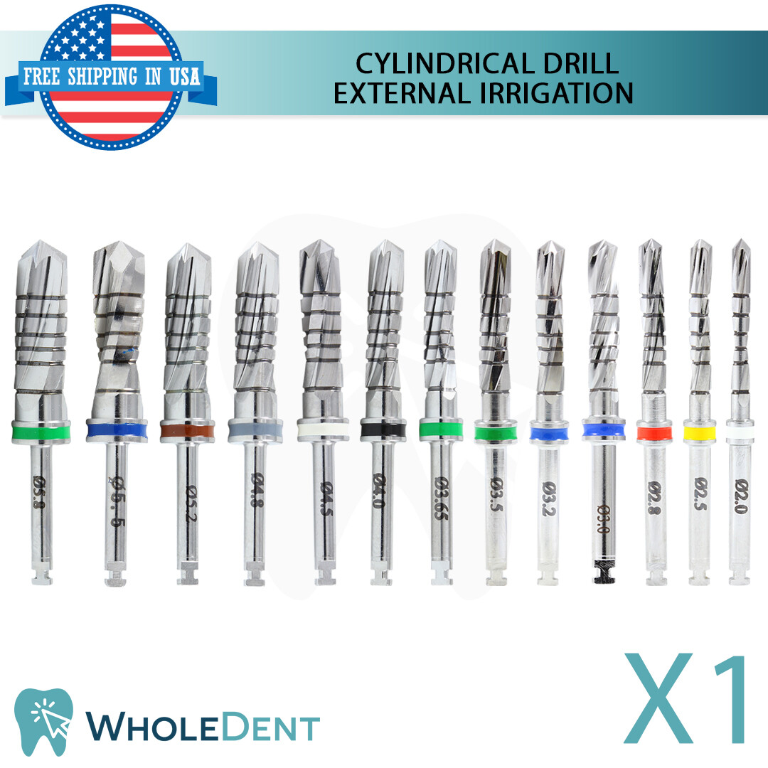 Sur gical Standard Cylindrical Drill External Irri gation Dental Im plant Tool