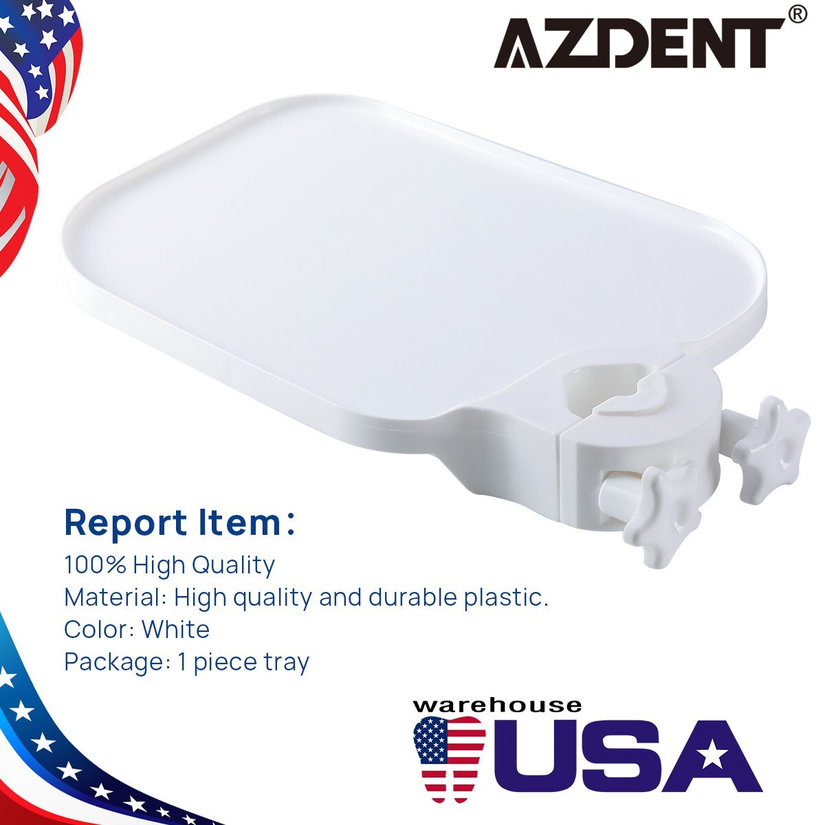AZDENT Dental Chair Accessory Tray Post Mounted Shelf Instrument Tray Table USA